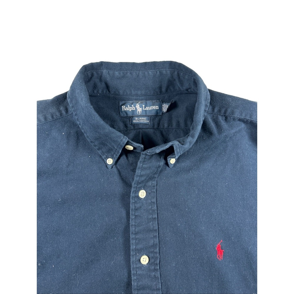 Vintage Polo Ralph Lauren Blue  Button Down Shirt XL BLAKE 100% Cotton Faded